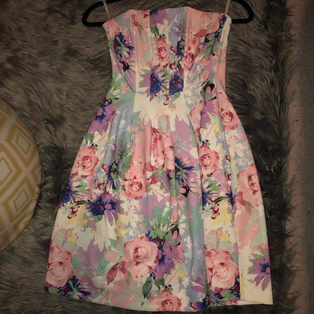 Strapless floral dress (NY&Co)